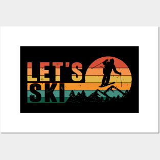 Vintage Ski Racing Winter Sports Retro Skiing Lovers Skier Posters and Art